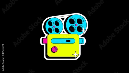 video camera film animated with Alpha Channel (transparent) (ID: 802533123)