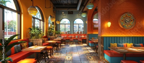 Vibrant Mediterranean Mezze Platter in Cozy D Rendered Restaurant Interior