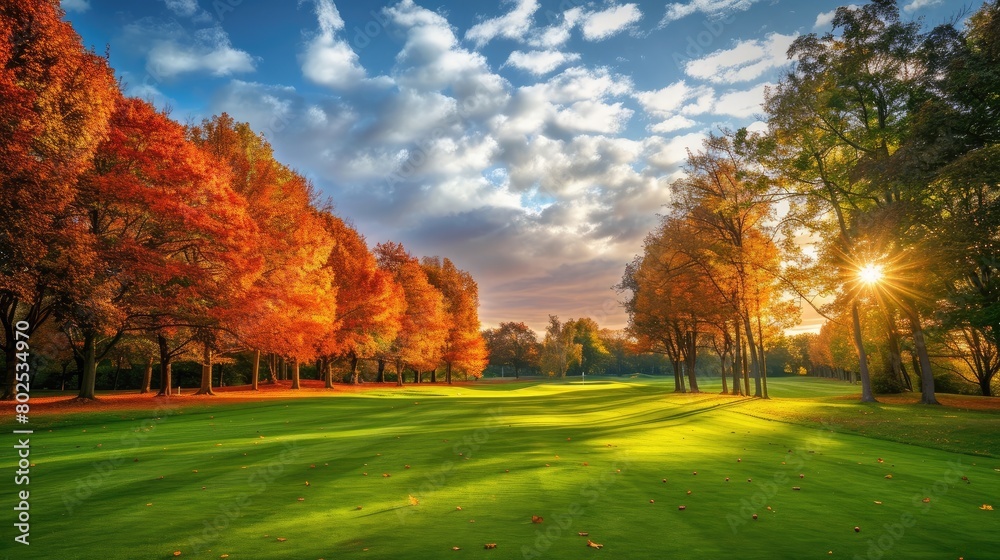 Stunning golf course with trees