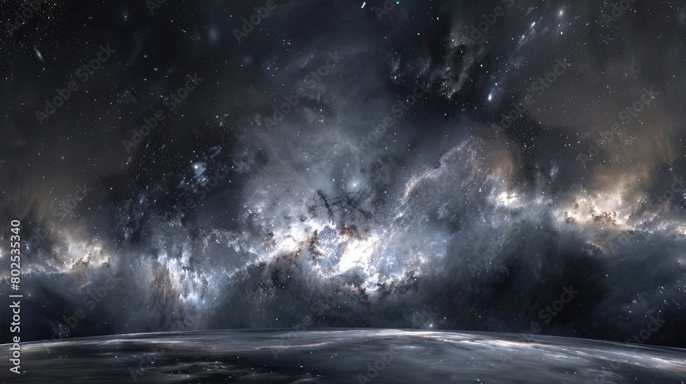 Stunning HDRI 360A degree  space background: nebula and stars equirectangular projection environment map