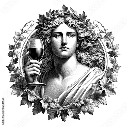 A Symphony of Dionysian Delight New Portrait Celebrates God of Wine, generative AI photo