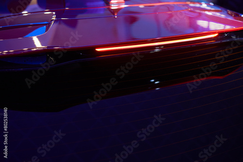 Closeup of a cars brake light in the automotive design photo