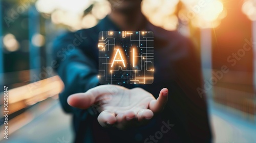 The image shows the collaboration between humans and AI in the field of intelligence and security, where algorithms are used to analyze large amounts of data. photo