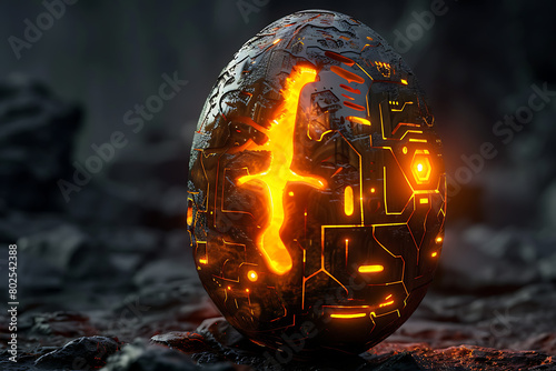 Digital illustration of a glowing abstract egg.