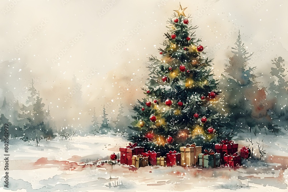 Simple yet Elegant Minimalist Christmas Tree Illustration