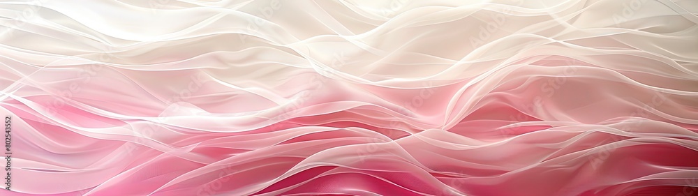 Obraz premium White and pink silk or satin wavy abstract background with blank space for text.