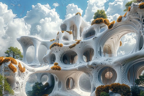 Biomorphic Skyscraper: Coral Reef-inspired Exoskeletons and Adaptable Spaces