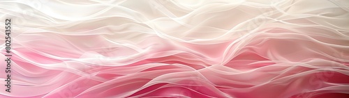 White and pink silk or satin wavy abstract background with blank space for text.