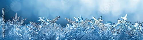 Clear ice crystal floral abstract background