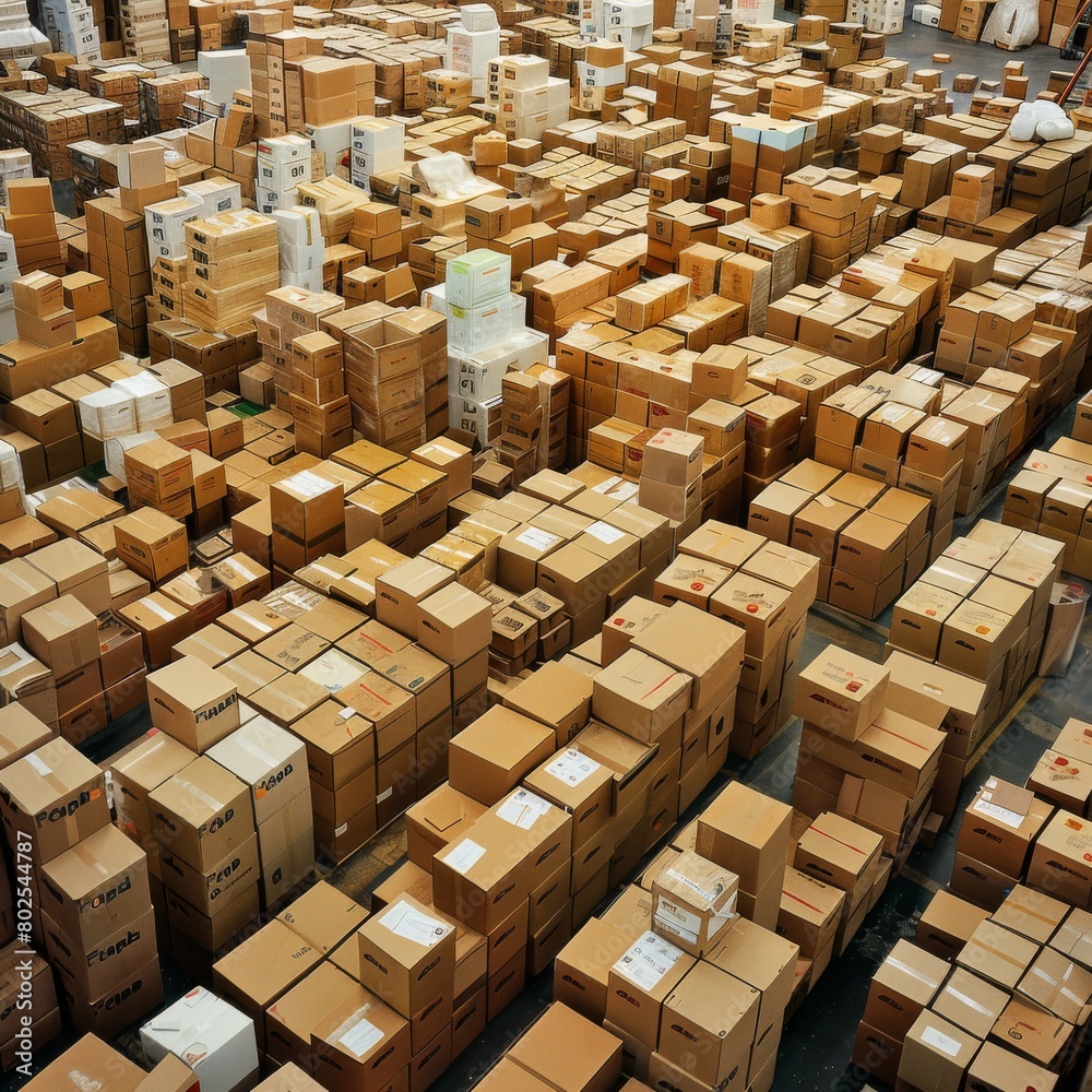 Tons of boxes in shipping facility Tons of boxes in shipping facility
