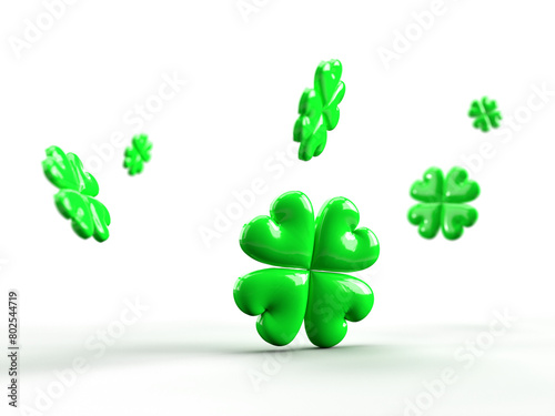 3d render 4 leaf clover