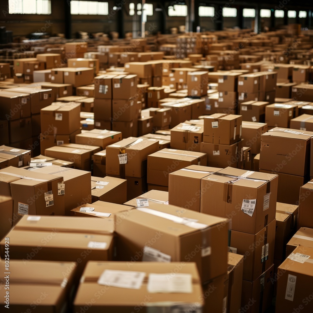 Tons of boxes in shipping facility Tons of boxes in shipping facility