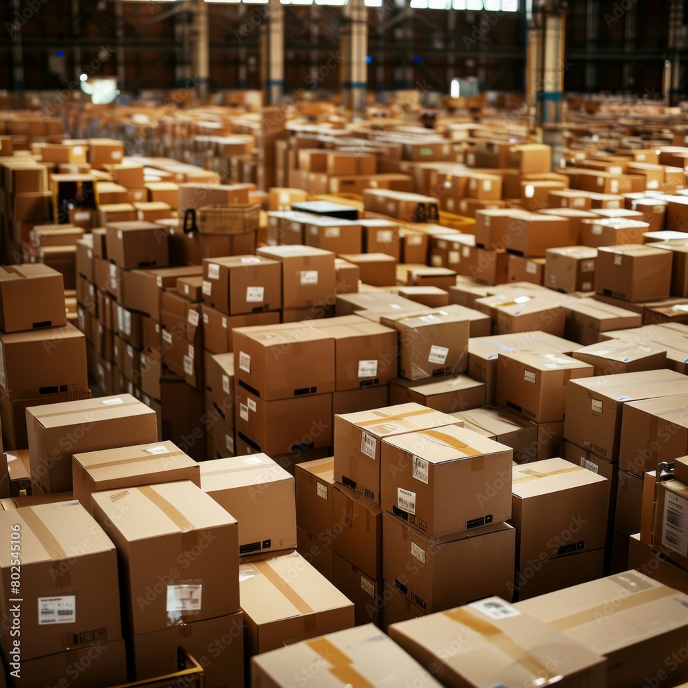 Tons of boxes in shipping facility Tons of boxes in shipping facility