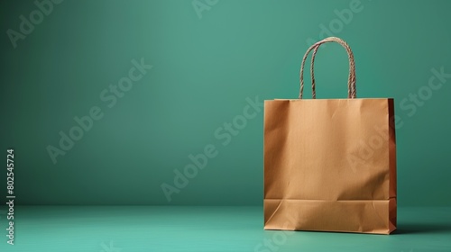 Brown paper bag on a melon backgroundwn paper bag on a melon background