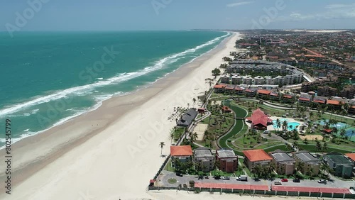 Aerial view of Porto das Dunas Beach, near Fortaleza - Aquiraz, Ceará, Brazil photo