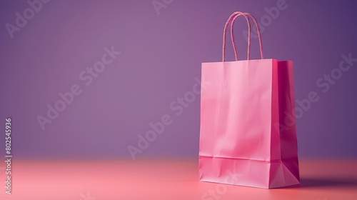 pink paper bag on a melon background