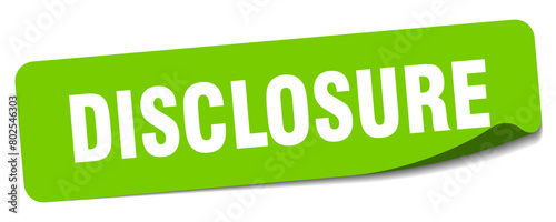 disclosure sticker. disclosure label