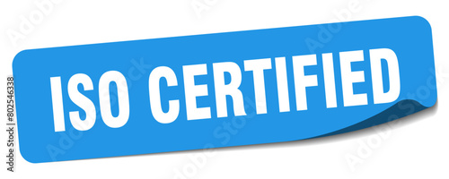 iso certified sticker. iso certified label