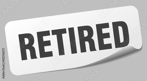 retired sticker. retired label