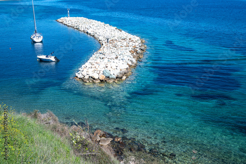 Kassandra coastline near town of Nea Fokea, Halkidiki, Greece