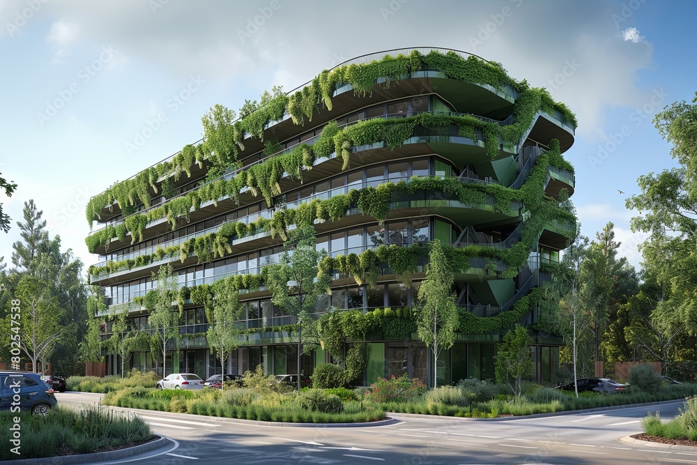 Spiral Ramp Multi-Story Car Park: Green Facade Melds Functionality and ...