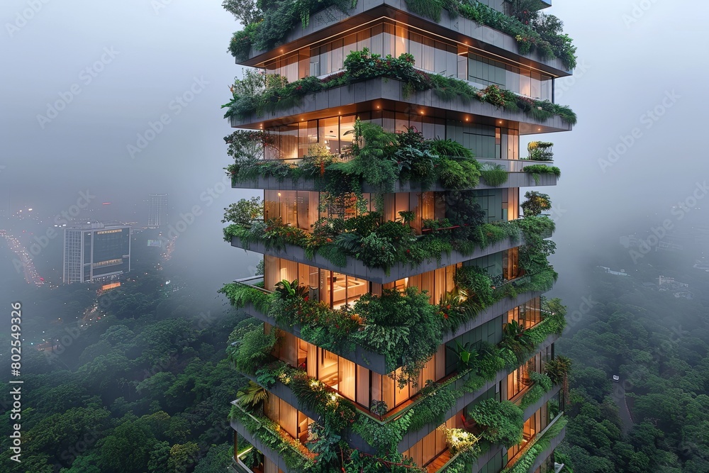 Cascading Gardens Skyscraper: A Living Exterior Oasis