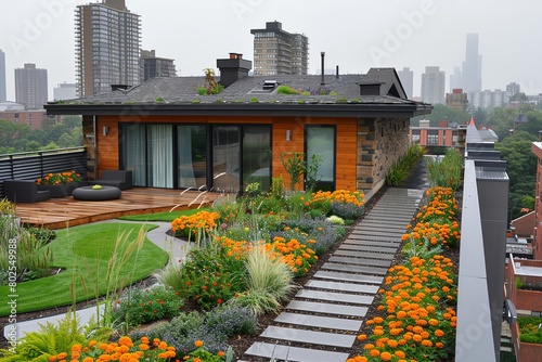 Tranquil Oasis: A Sprawling Rooftop Garden Transforming Urban Landscape