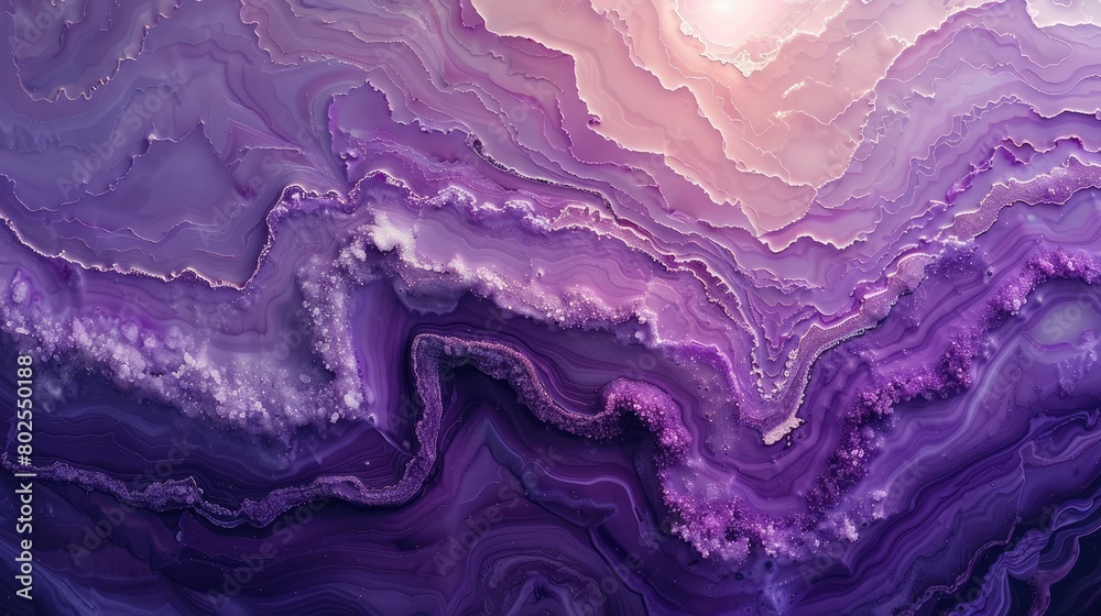 Stunning macro photography of purple geode layers with intricate natural patterns and vibrant hues. Stunning macro photography of purple geode layers with intricate natural patterns and vibrant hues.