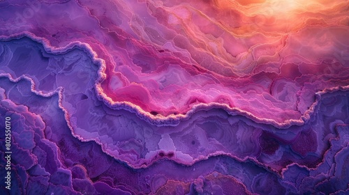 Stunning macro photography of purple geode layers with intricate natural patterns and vibrant hues.