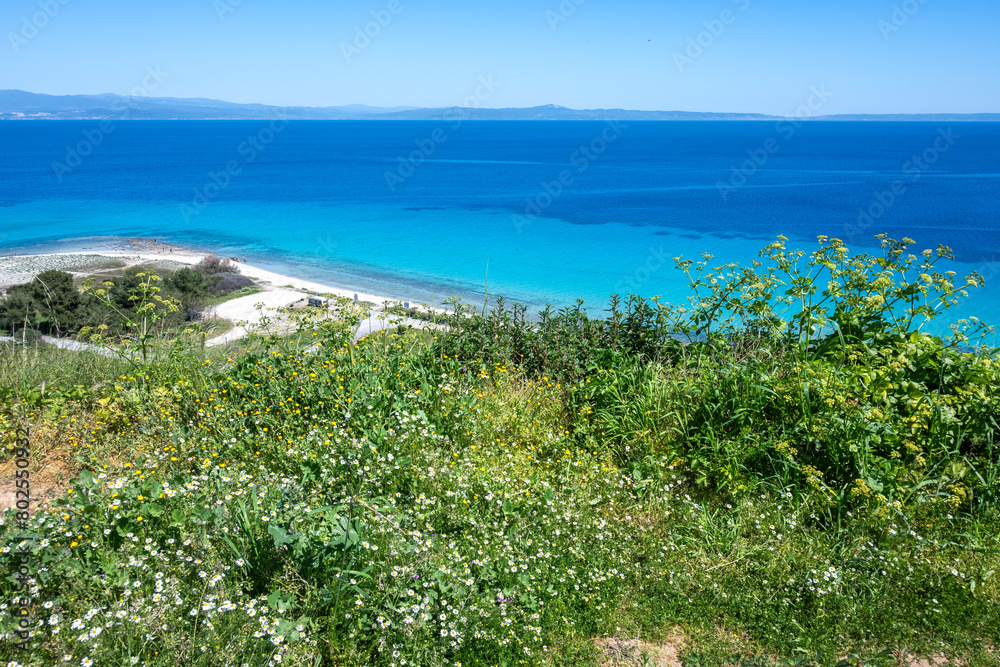 Kassandra coastline near town of Afitos, Chalkidiki, Greece