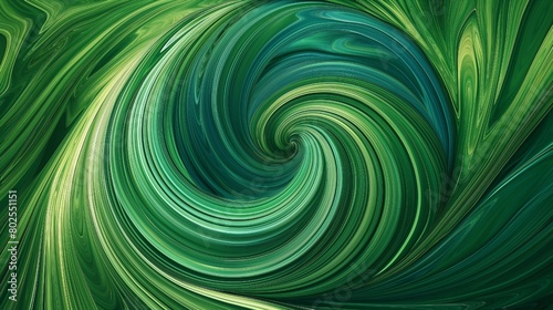 abstract fractal background with gradient green spiral lines