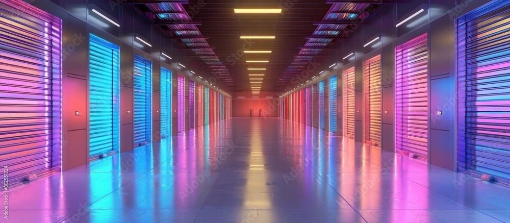 Vibrant D Rendering of a Cold Storage Space Boasting Advanced Technology