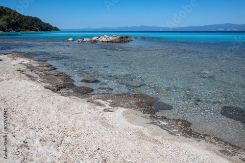 Kassandra coastline near town of Afitos  Chalkidiki  Greece