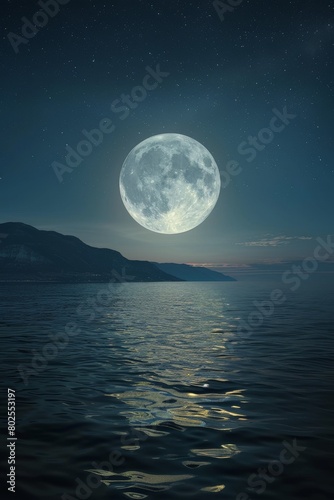 full moon OCEAN Generative AI © Roman