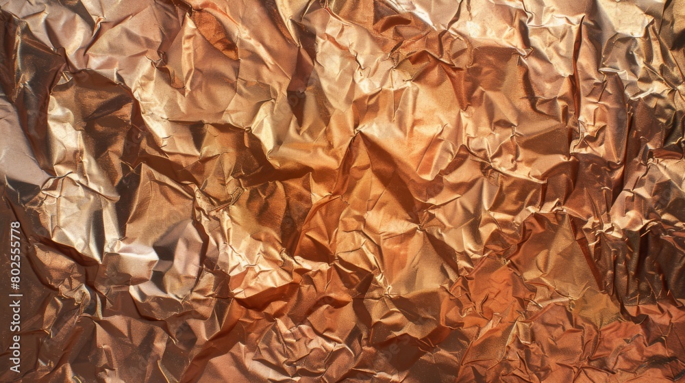 Crinkled metallic foil in shades of copper and bronze adds a touch of glamour. Crinkled metallic foil in shades of copper and bronze adds a touch of glamour.