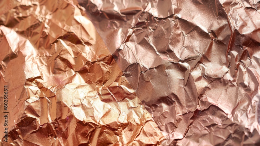 Crinkled metallic foil in shades of copper and bronze adds a touch of glamour. Crinkled metallic foil in shades of copper and bronze adds a touch of glamour.
