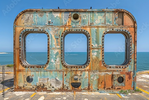 Fototapeta Naklejka Na Ścianę i Meble -  Decaying Orbit: Haunted Memories of an Abandoned Space Station