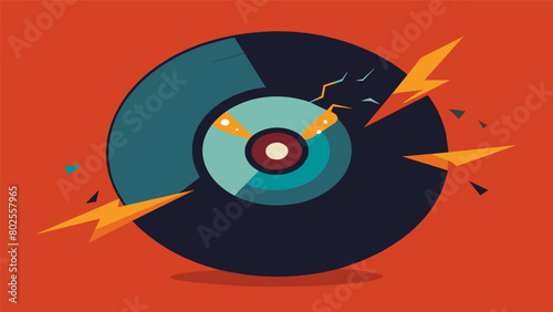 The soundless stillness of a frozen vinyl record masking the audible energy and life that exists within. Vector illustration