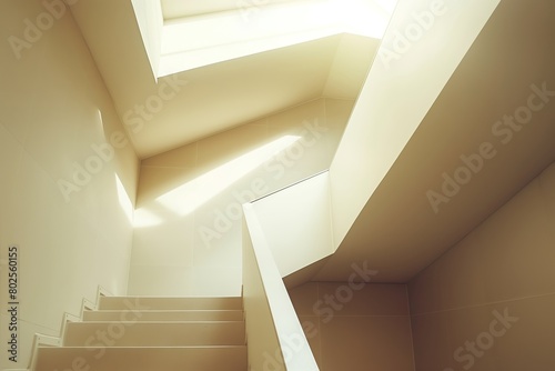 Minimalist Architectural Staircase with Dramatic Lighting
