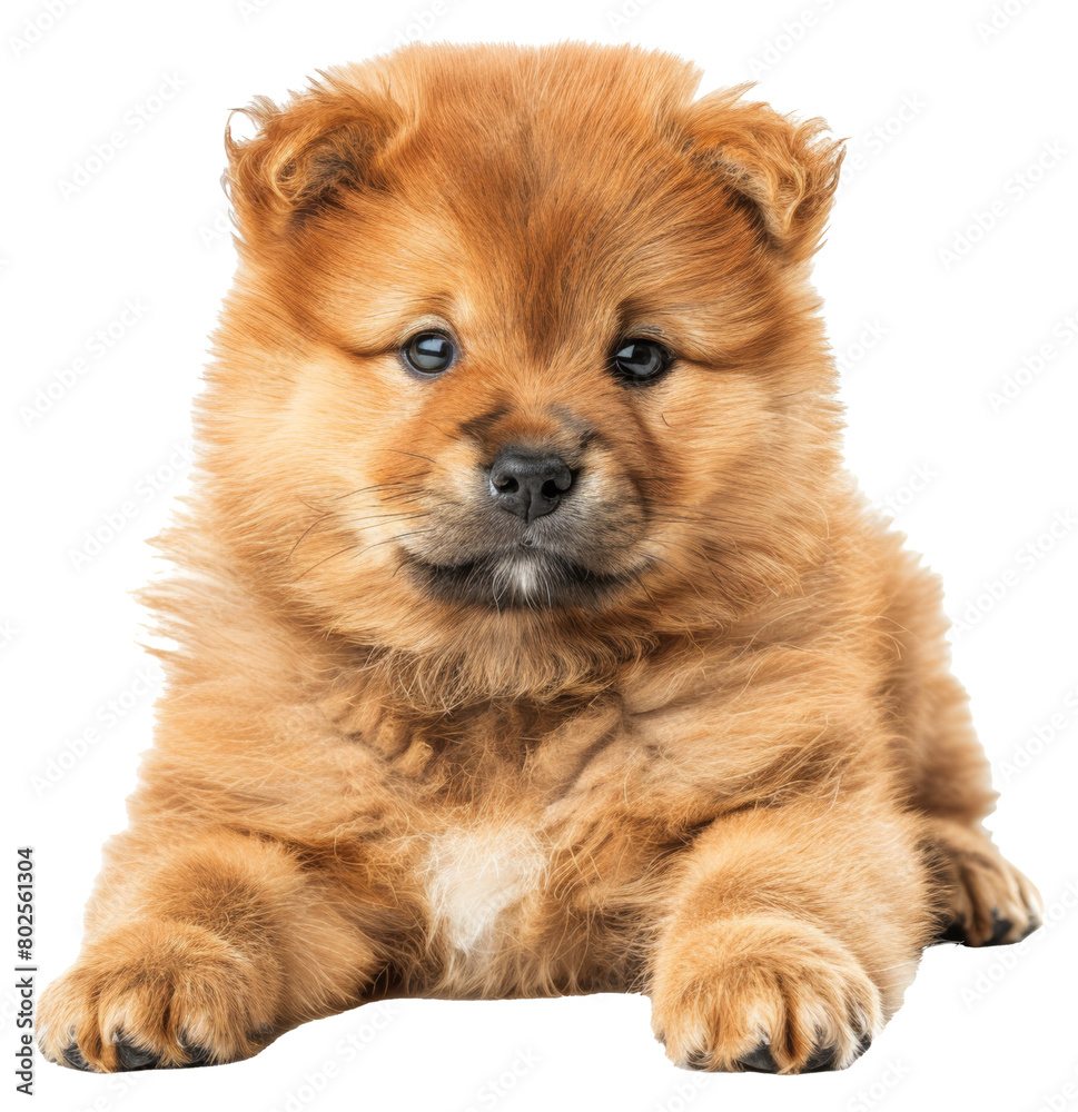 Cute brown puppy sitting isolated on transparent background Cute brown puppy sitting isolated on transparent background