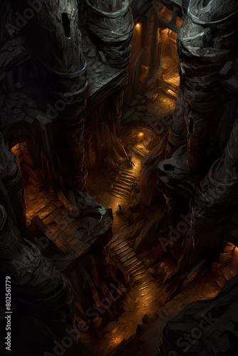 DnD Battlemap underground, caverns, limestone, stalactites, stalagmites, exploration © Fox