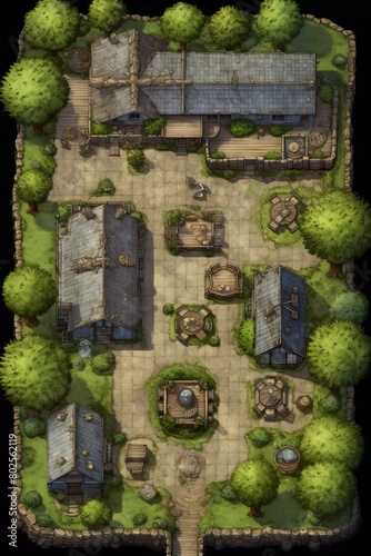 DnD Battlemap Farm of the Dragon Roost: A daring farm. © Fox