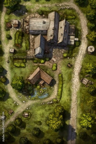 DnD Battlemap Farm of the Dragon Roost: A daring farm. © Fox