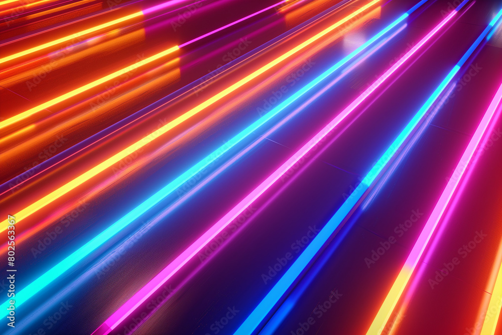 Fototapeta premium Blurry Colorful Lights In The Dark