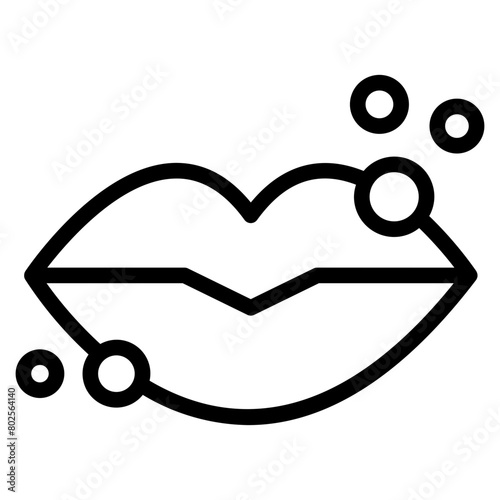 lip ulcer icon. dry lips lip pain concept