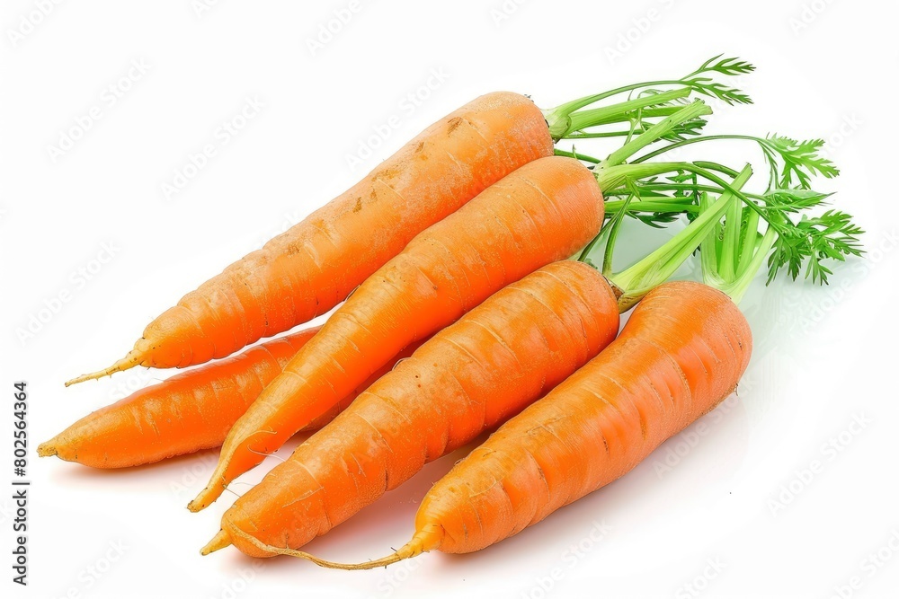 Carrot vegetable on a white background - generative ai Carrot vegetable on a white background - generative ai