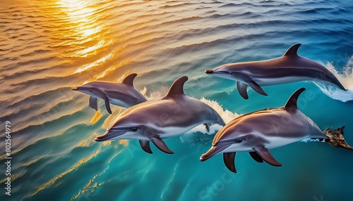 Dolphin, sea, beautiful sea, swimming dolphin, ocean, Generative AI © 俊哉 西澤