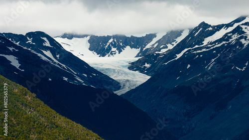 Glaciar in the mountains, Cordilheira dos Andes photo