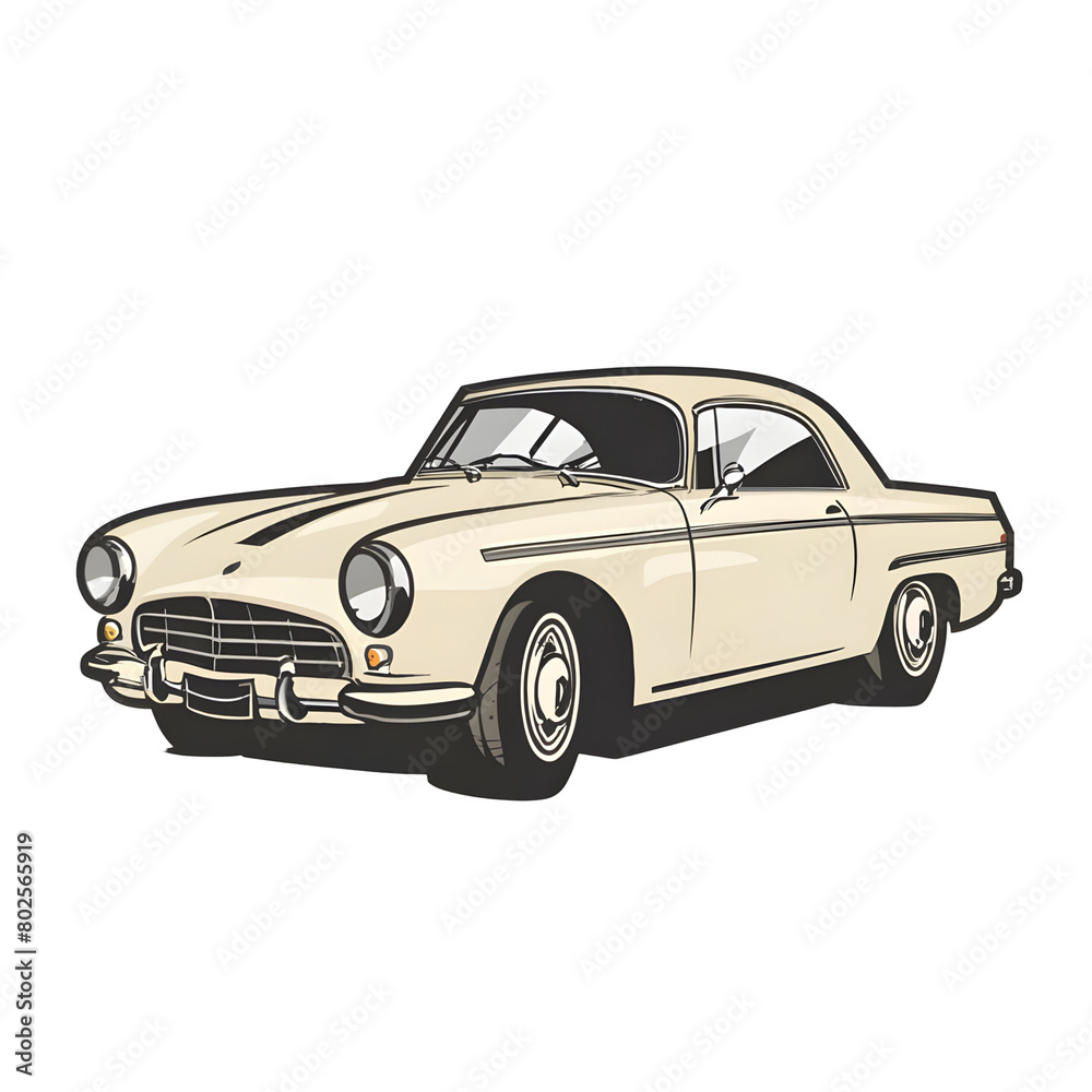 classic car illustration transparent background