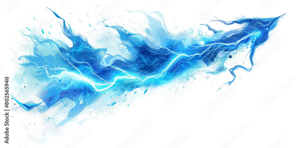 Blue electric energy splash isolated on transparent background Blue electric energy splash isolated on transparent background
